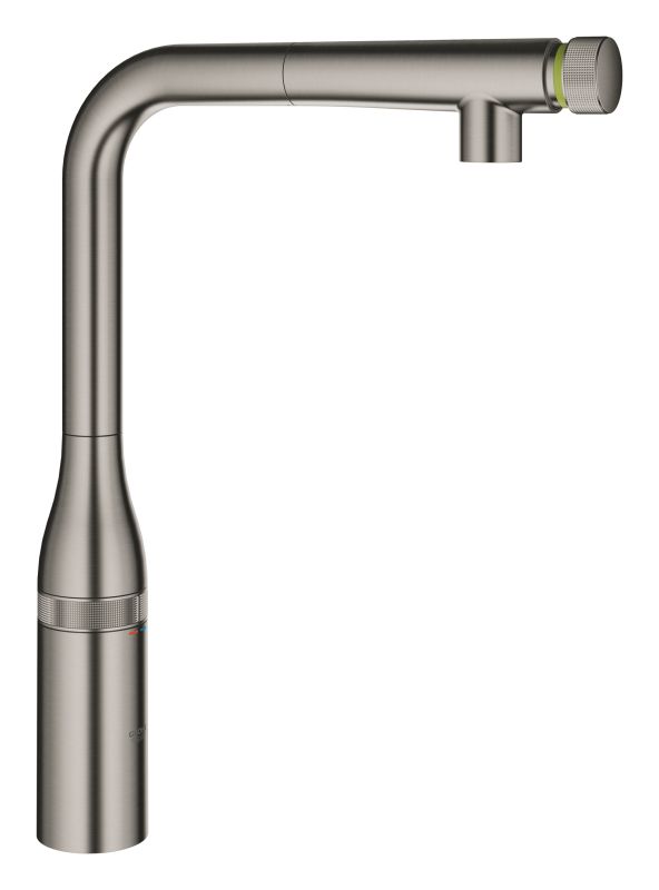Змішувач для кухні Grohe Essence Smart Control, довж.виливу - 199мм, поворотний/витяжний, вентиль/кнопка, матовий графіт