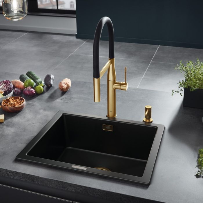 Смеситель для кухни Grohe Essence, дл.излива - 240мм, поворотный/гибкий, 1рычаг, прохладный восход солнца