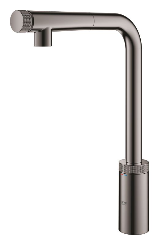 Змішувач для кухні Grohe Minta Smart Control, довж.виливу - 199мм, поворотний/витяжний, вентиль/кнопка, графіт