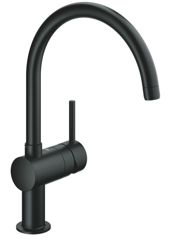 Змішувач для кухні Grohe Minta, довж.виливу - 223мм, поворотний, 1важіль, чорний оксамит