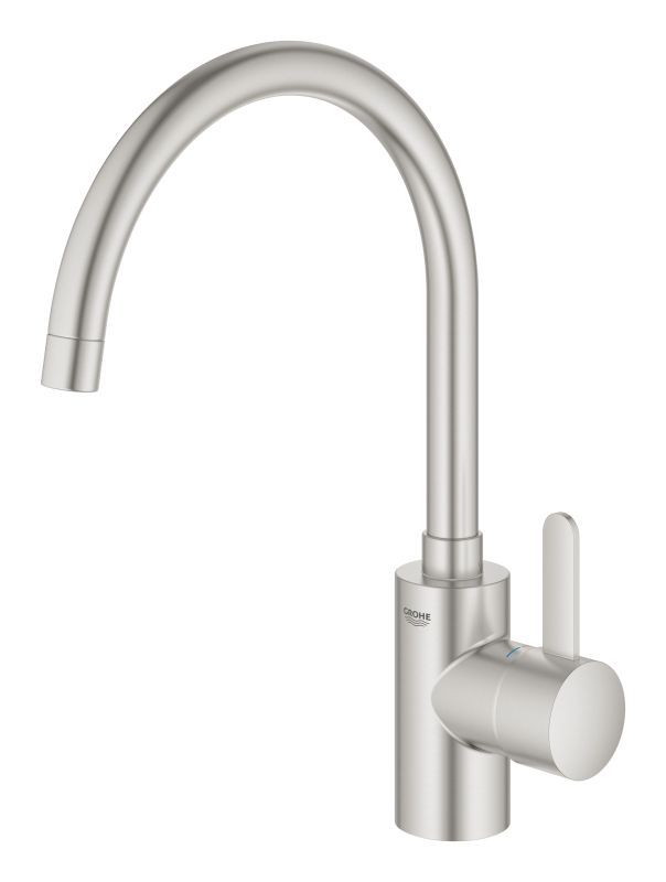 Змішувач для кухні Grohe Via Cosmo, довж.виливу - 224мм, поворотний, 1важіль, супер сталь