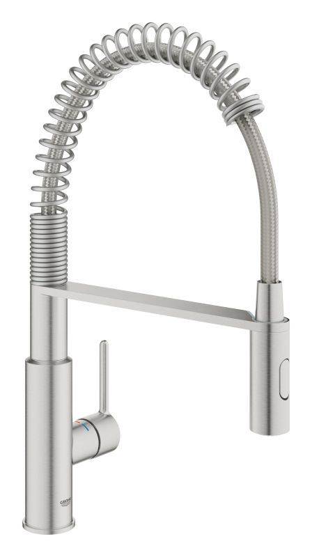 Смеситель для кухни Grohe Via Cosmo, дл.излива - 236мм, поворотный/гибкий, 1рычаг, супер сталь