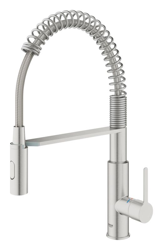 Смеситель для кухни Grohe Via Cosmo, дл.излива - 236мм, поворотный/гибкий, 1рычаг, супер сталь