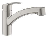 Змішувач для кухні Grohe Via, довж.виливу - 227мм, поворотний/витяжний, 1важіль, супер сталь