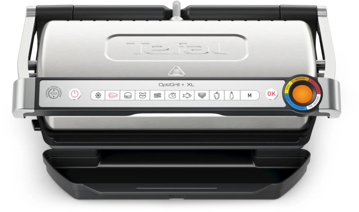 Гриль Tefal прижимной OptiGrill+ XL 2000Вт, темп. режимов-4, съёмные пластины, металл