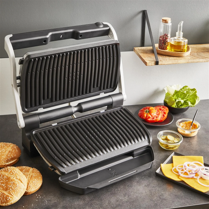 Гриль Tefal прижимной OptiGrill+ XL 2000Вт, темп. режимов-4, съёмные пластины, металл