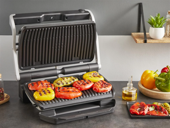 Гриль Tefal прижимний OptiGrill+ XL 2000Вт, темп. режимів-4, з`ємні пластини, алюміній, метал
