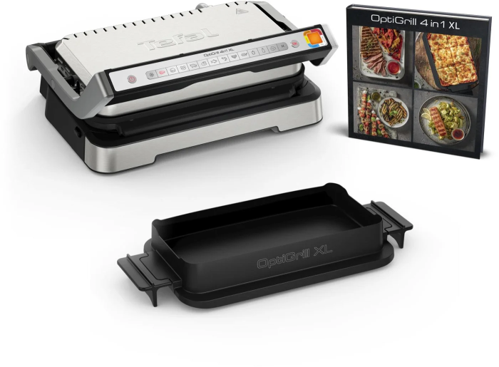 Гриль Tefal прижимний OptiGrill 4in1 XL 2200Вт, темп. режимів-4, з`ємні пластини, форма для випічки, метал