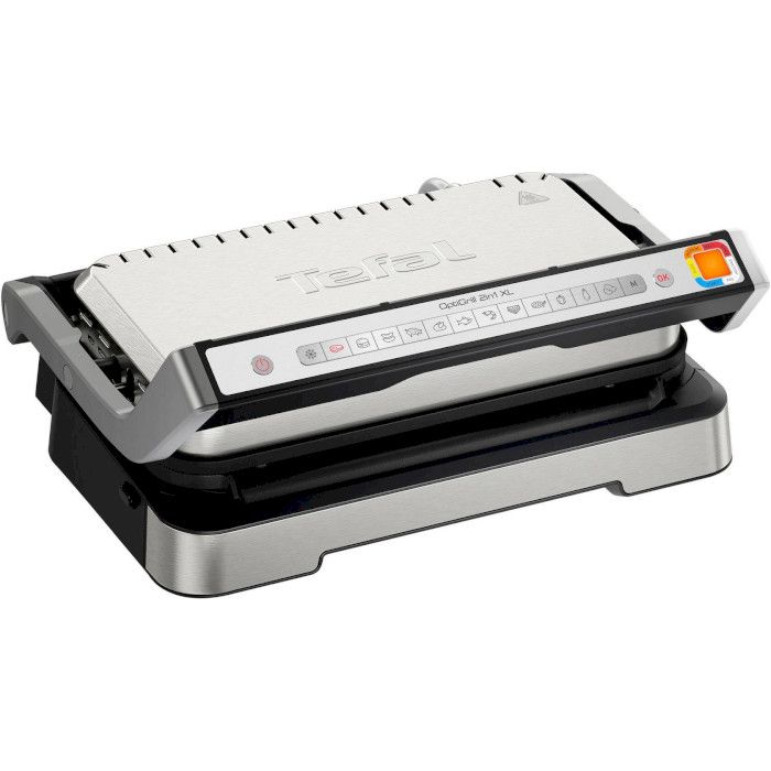 Гриль Tefal прижимной OptiGrill 2in1 XL 2200Вт, темп. режимов-4, съёмные пластины, металл