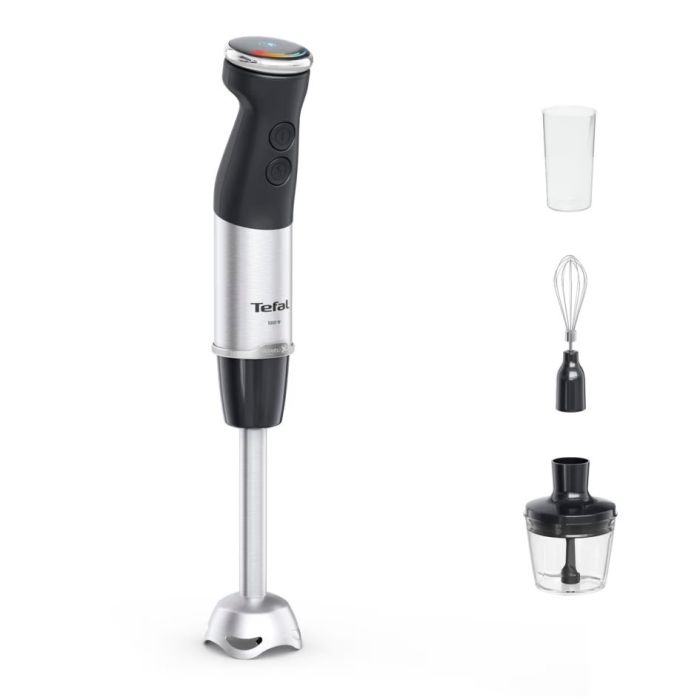 Блендер Tefal заглибний Quickchef+ 1000Вт, 3в1, чаша-800мл, чопер-500мл, турборежим, сріблясто-чорний