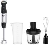 Блендер Tefal заглибний Quickchef+ 1000Вт, 3в1, чаша-800мл, чопер-500мл, турборежим, сріблясто-чорний
