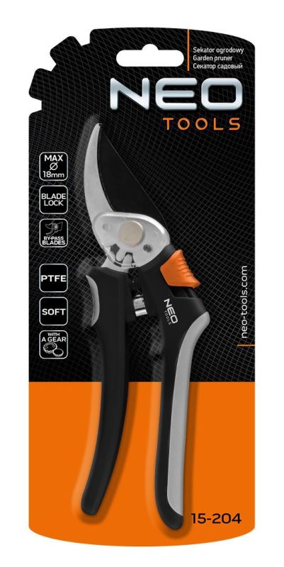 Секатор плоскостной Neo Tools, d реза 18мм, 200мм, 206г