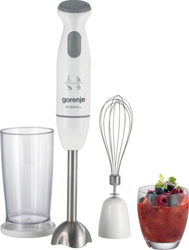 Блендер Gorenje погружной 800Вт, 3в1, чаша-500мл, измельчитель, белый