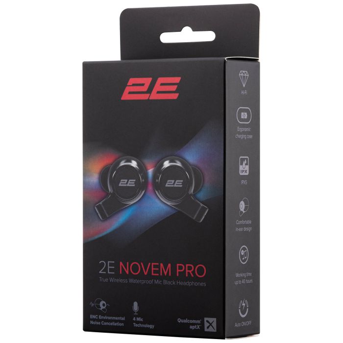 Навушники 2E Novem Pro True Wireless, 4 Mic, Waterproof, Black