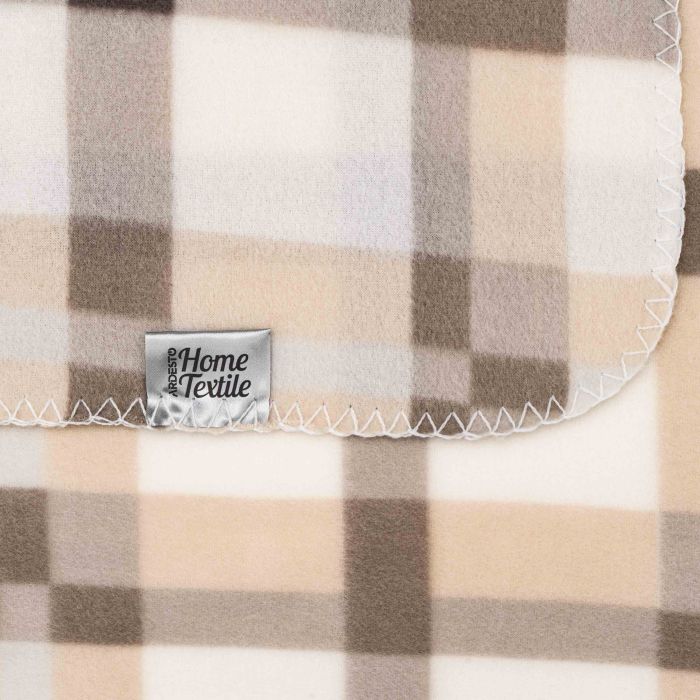 Плед Ardesto Fleece, 130х160см, 100% полиэстер, клетка, бежевый
