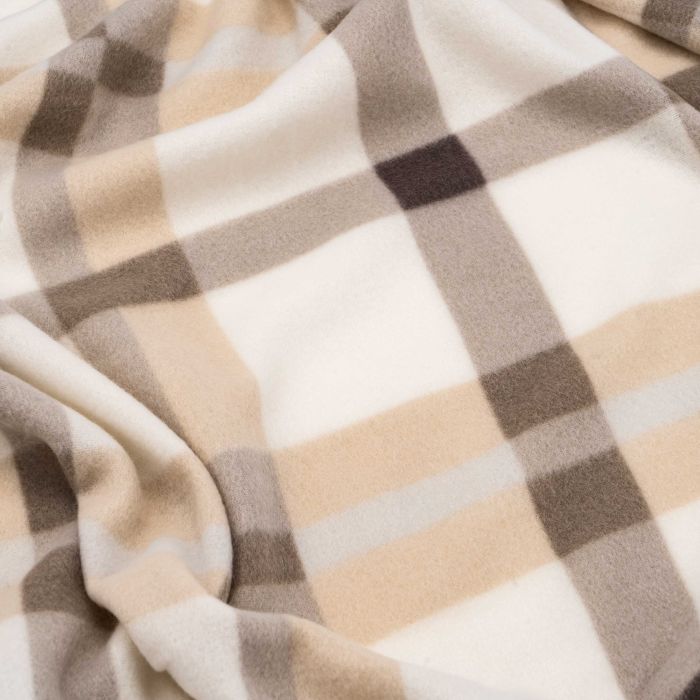 Плед Ardesto Fleece, 130х160см, 100% полиэстер, клетка, бежевый