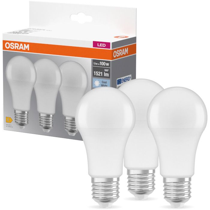 Набор ламп 3шт OSRAM LED E27 13Вт 4000К 1520Лм A60