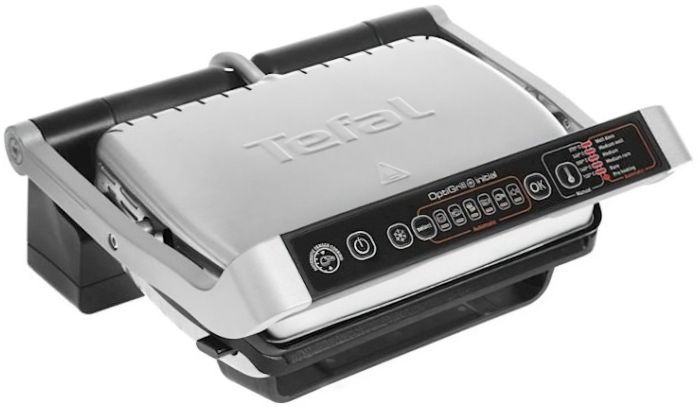 Гриль Tefal прижимной OptiGrill+ Initial 2000Вт, темп. режимов-5, съёмные пластины, металл