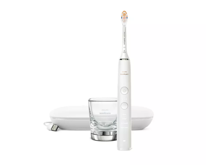 Щетка зубная электр. Philips Sonicare DiamondClean 9000 Series, 62т. колеб/мин, насадок-1, футляр, Bluetooth, белый