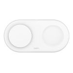 Зарядний пристрій бездротовий Belkin 2в1 15Вт Pad Qi2, білий