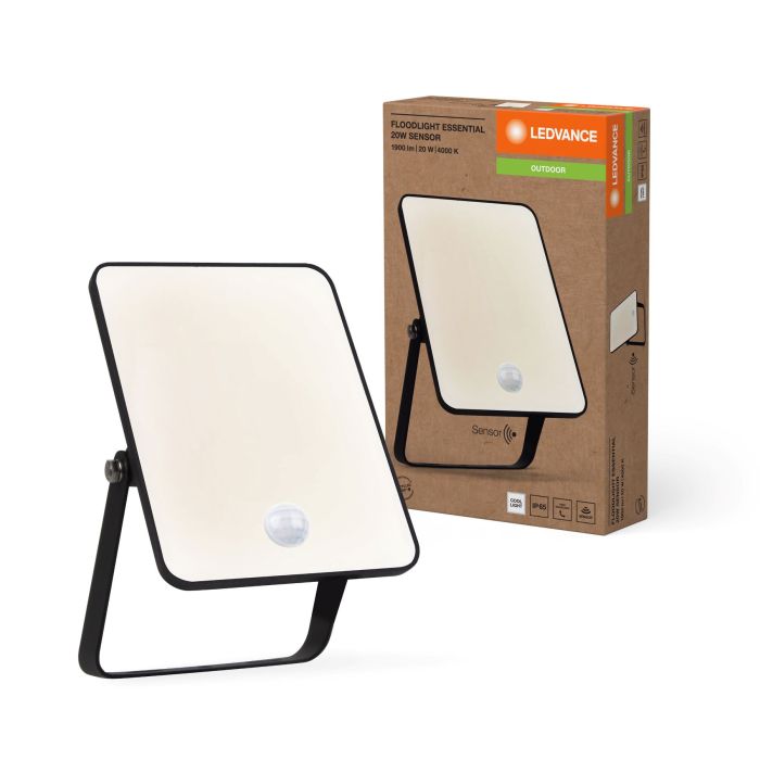 Прожектор LEDVANCE ESSENTIAL SENSOR 20Вт 1800Лм 4000K датчик движения черный