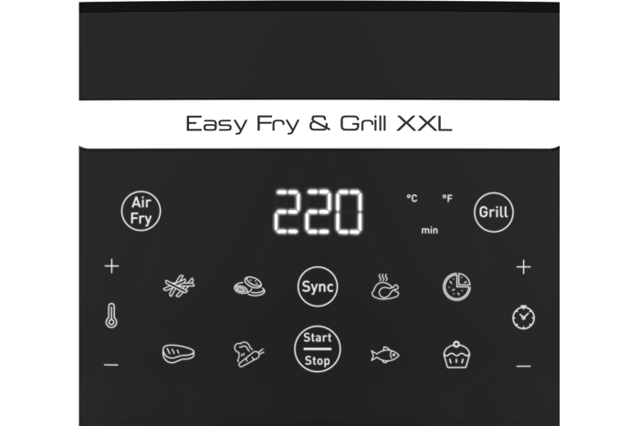 Мультипіч Tefal EasyFry&Grill XXL, 1830Вт, чаша-6.5л, сенсорне керув., 8 програм, пластик, чорний