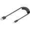 Кабель DIGITUS USB-C > USB-A зарядки/синхронизации, Type-C, спиральный, 1м, черный