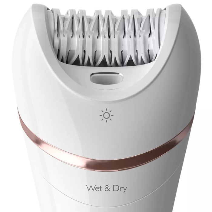 Эпилятор  Philips 8000 series дисковый, аккумул., пинцет.-32, влаж.+сух., чехол, насадок-7, белый