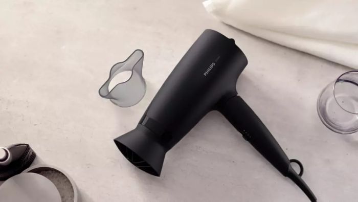 Фен Philips 3000 Series дорожный, 1600Вт, режимов-3, дифузор, хол. обдув, черный