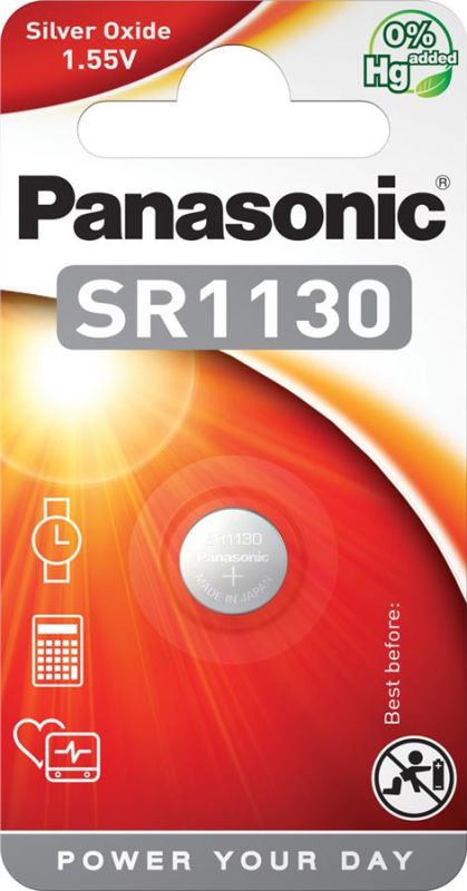 Батарейка Panasonic срібло-цинкова SR1130(390, V390, D390,SB-AU, SR54) блістер, 1 шт.