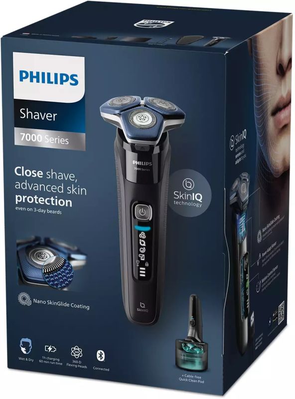 Бритва електр. Philips Series 7000 роторная,  бритв.головок-3, Li-Ion, сух.+влажн., триммер, черный