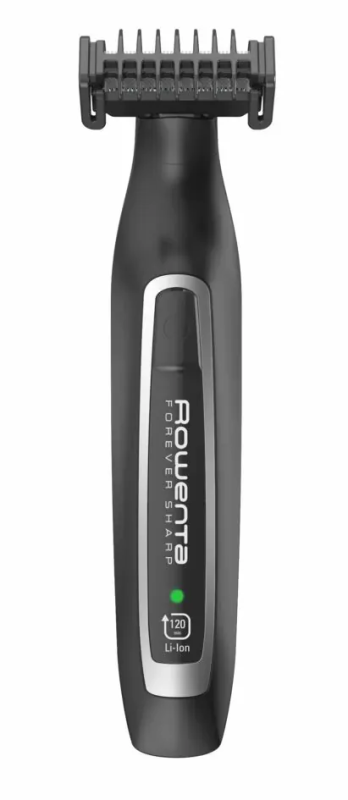 Тример Rowenta Forever Sharp, для бороди і вусів, мережа+акум., роторний мотор, насадок-3, сталь, чорний