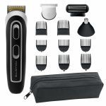 Тример Rowenta Trim & Style, для бороди, вусів, голови и тіла, мережа+акум., роторний мотор, насадок-11, чохол, титан.напил., чорно-сріблястий