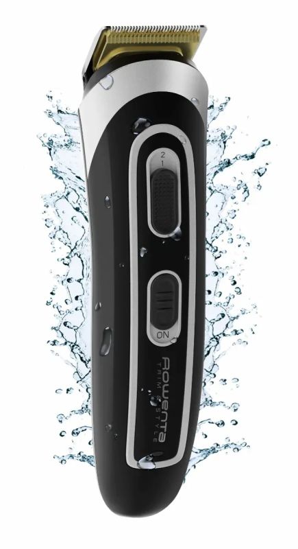 Триммер Rowenta Trim & Style для бороды, усов, головы и тела, сеть+акум., роторный мотор, насадок-11, чехол, титан.напыл., черно-серебрист.