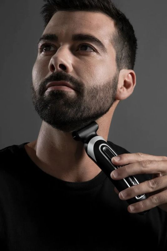 Триммер Rowenta Trim & Style для бороды, усов, головы и тела, сеть+акум., роторный мотор, насадок-11, чехол, титан.напыл., черно-серебрист.