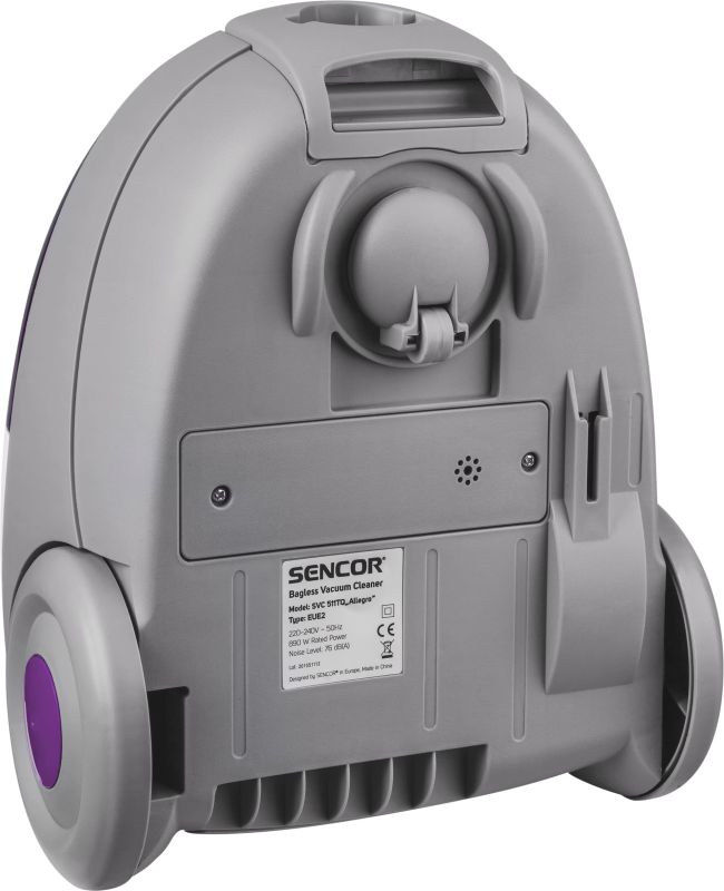 Пилосос Sencor контейнерний Allegro, 890Вт, конт пил -1.5л, НЕРА, фіолетово-сірий