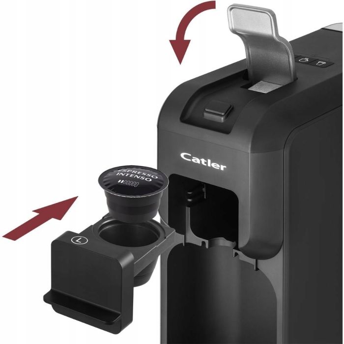 Кофеварка Catler капсульная Porto, 0.8л, капсулы, молотый кофе, + бокс для адаптеров и капсул, черный