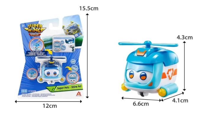 Игровая фигурка Super Wings Super Pet Шайн любимец (Shine pet), свет