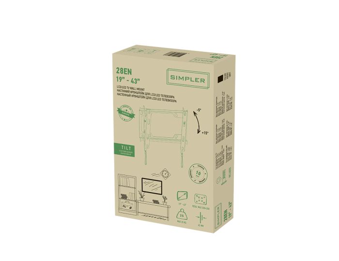 Крепление наклонное ТВ 19-43" Simpler KSL 28EN