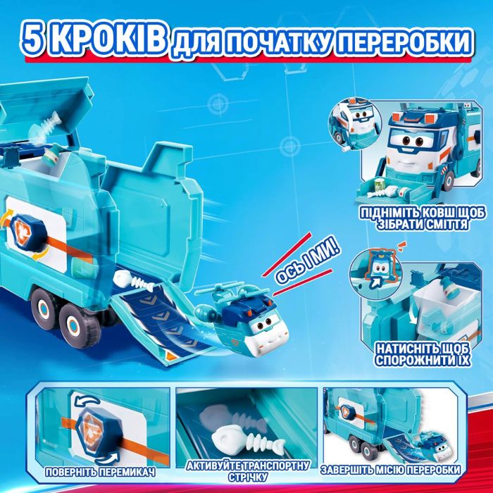 Игровой набор Super Wings Грузовик Марка для мусора и уборки