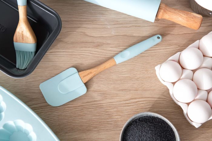 Лопатка Ardesto Tasty Baking, 26.7см, силикон, дерево, голубой