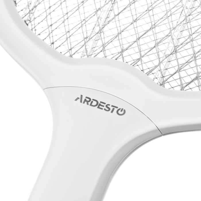 Електричний знищувач комах ARDESTO, сітка 3000 В, акум. 1200 мА•год, USB micro-B > USB-A, білий