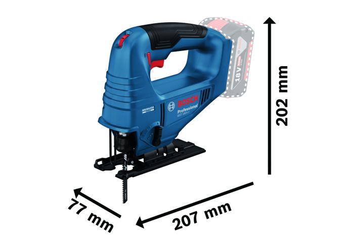 Лобзик акумуляторний Bosch Professional GST 183-LI безщітковий 18В 1х4А·год 0-3300об/хв хід 20мм 1.6кг кейс