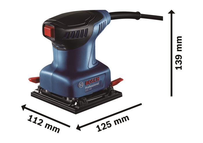 Шлифмашина вибрационная Bosch GSS 140 A 220Вт платформа 101х112 28000кол·мин 1.1кг
