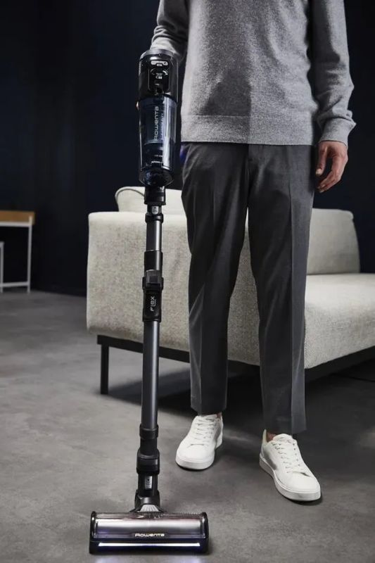 Пилосос Rowenta безпровідний X-Force Flex 12.60 Neo, 320Вт, конт пил -0.9л, автон. робота до 60хв, вага-2.5кг, НЕРА, чорно-синій