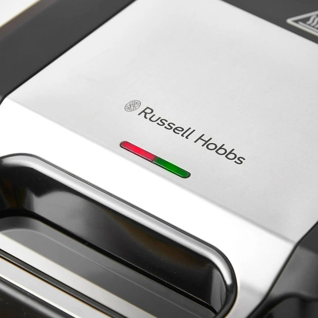 Мультимейкер Russell Hobbs, 750Вт, комплект-3 пластины, алюминий, корпус-нерж.сталь, пластик, черный-серебристый