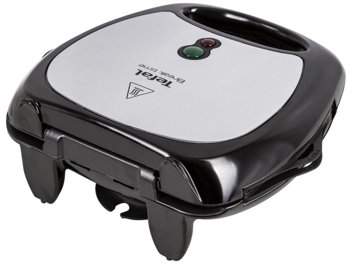 Мультимейкер Tefal Break time 700Вт, тефлон, 3 пластини, корпус-пластик, чорно-сріблястий