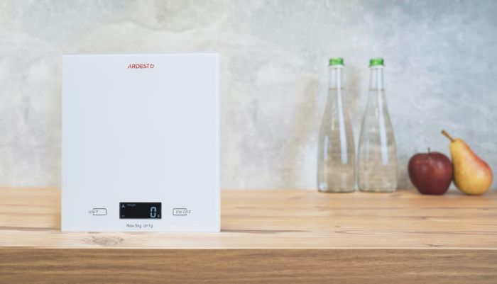 Весы ARDESTO кухонные, 5кг, AAAx2 в компл, стекло, белый