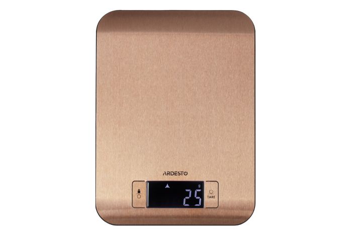 Весы Ardesto кухонные, 5кг, CR2032x2 в компл, металл, бронзовый