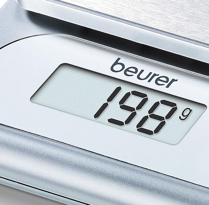 Весы Beurer кухонные, 3кг, СR2032x1 в компл, металл, серый